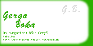 gergo boka business card