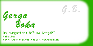 gergo boka business card